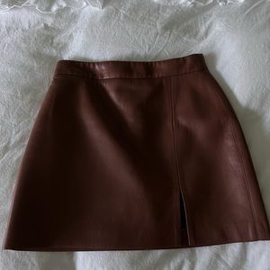 Aritzia leather mini skirt
